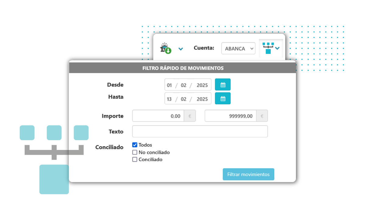 Filtrado de movimientos en módulo de integración bancaria de ecoSoft