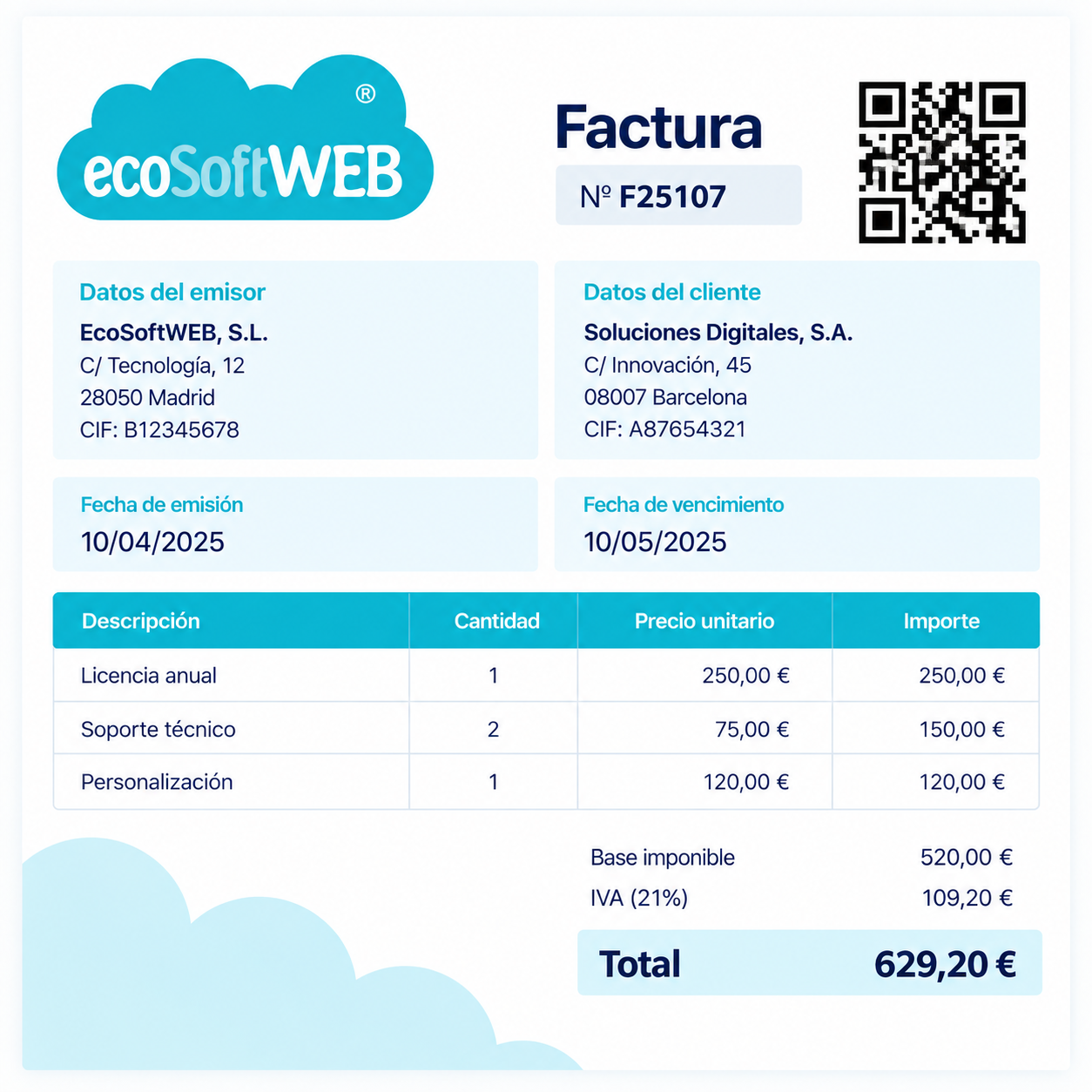 Ejemplo factura Verifactu